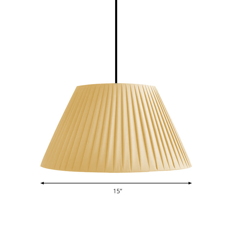 Nordic Style Suspension Light Fold Tapered Shade 1 Bulb Fabric Hanging Light for Restaurant Clearhalo 'Ceiling Lights' 'Pendant Lights' 'Pendants' Lighting' 186518