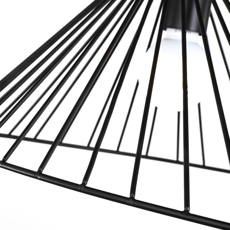 Wire Caged Drop Ceiling Light 1 Bulb Modern Simple Hanging Pendant in Black for Dining Room Clearhalo 'Ceiling Lights' 'Modern Pendants' 'Modern' 'Pendant Lights' 'Pendants' Lighting' 186542