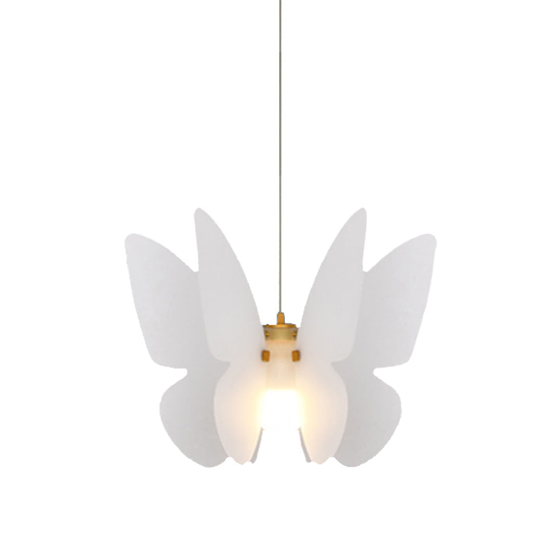 Butterfly Ceiling Hang Fixture Modern Acrylic Single Head Dinning Room Pendant Light Kit in White Clearhalo 'Ceiling Lights' 'Modern Pendants' 'Modern' 'Pendant Lights' 'Pendants' Lighting' 1865451