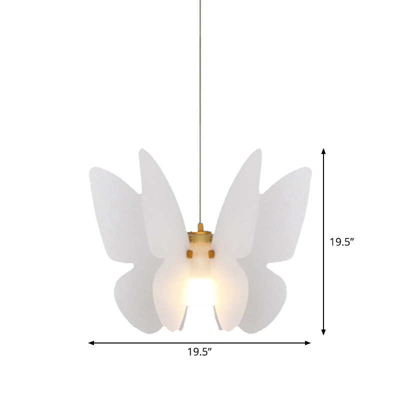 Butterfly Ceiling Hang Fixture Modern Acrylic Single Head Dinning Room Pendant Light Kit in White Clearhalo 'Ceiling Lights' 'Modern Pendants' 'Modern' 'Pendant Lights' 'Pendants' Lighting' 1865452