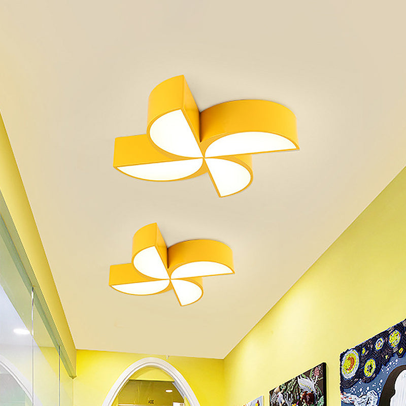 Windmill Baby Room Ceiling Mounted Lamp Acrylic LED Kids Flush Light Fixture in Red/Yellow/Blue Clearhalo 'Ceiling Lights' 'Close To Ceiling Lights' 'Close to ceiling' 'Flush mount' Lighting' 1865470