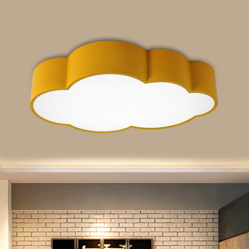 White/Red/Yellow Cloud Flush Ceiling Light Kids Acrylic Flush Mount Recessed Lighting for Kindergarten Yellow Clearhalo 'Ceiling Lights' 'Close To Ceiling Lights' 'Close to ceiling' 'Flush mount' Lighting' 1865795