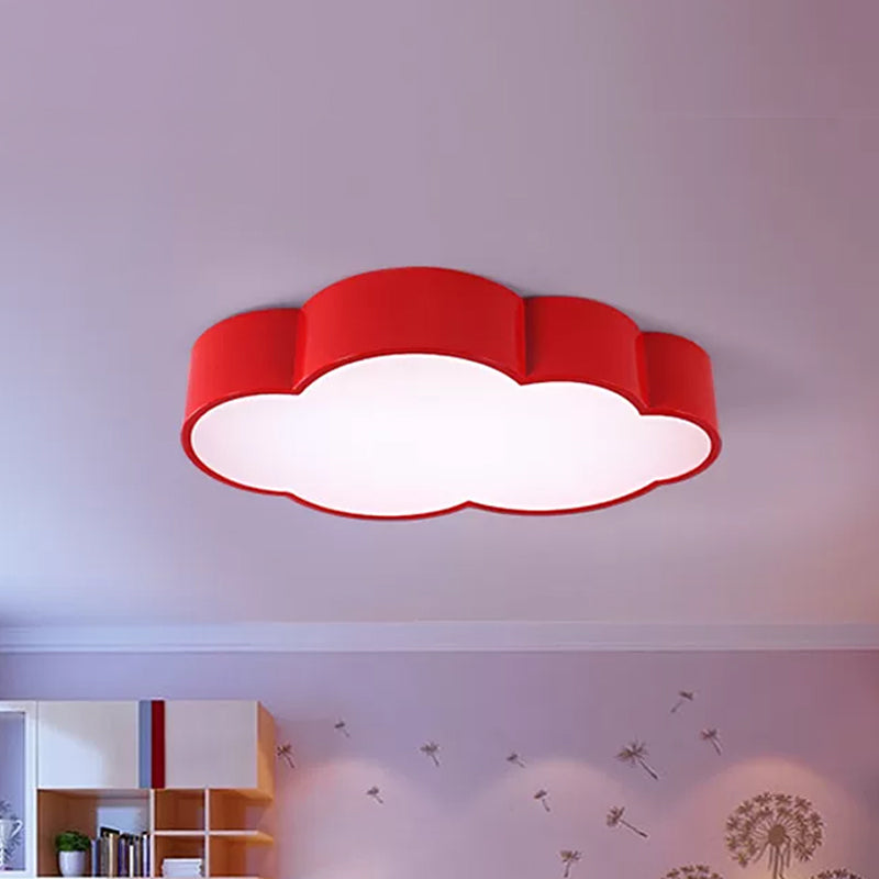 White/Red/Yellow Cloud Flush Ceiling Light Kids Acrylic Flush Mount Recessed Lighting for Kindergarten Clearhalo 'Ceiling Lights' 'Close To Ceiling Lights' 'Close to ceiling' 'Flush mount' Lighting' 1865800