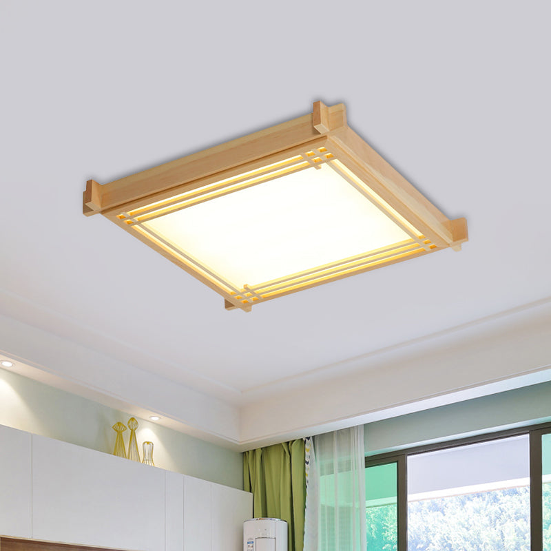 Wood Oblong Frame Ceiling Fixture Minimalism 14