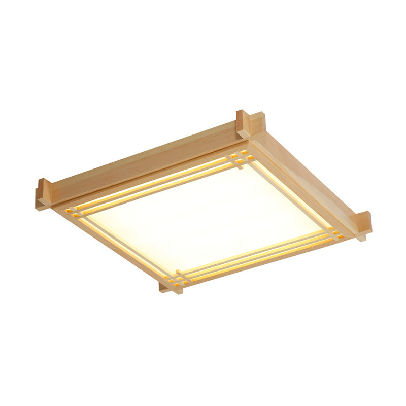 Wood Oblong Frame Ceiling Fixture Minimalism 14