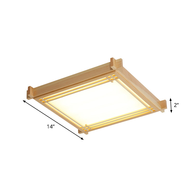 Wood Oblong Frame Ceiling Fixture Minimalism 14