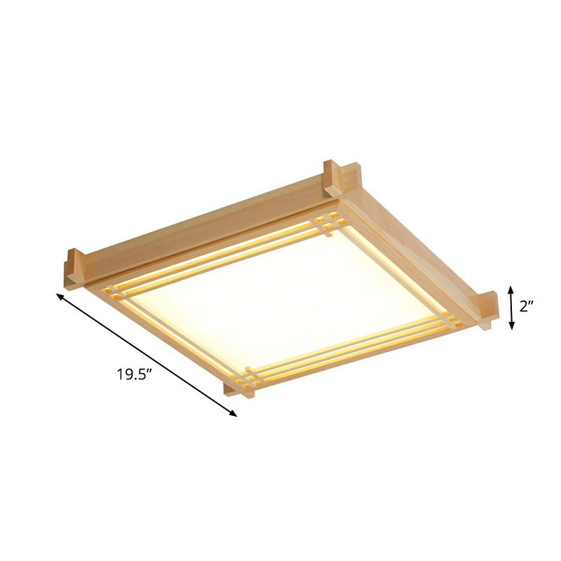 Wood Oblong Frame Ceiling Fixture Minimalism 14