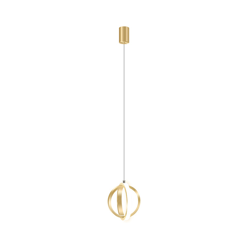 Aluminum Crossed Rings Drop Pendant Modern Style LED Pendulum Light in Gold over Dining Table Clearhalo 'Ceiling Lights' 'Modern Pendants' 'Modern' 'Pendant Lights' 'Pendants' Lighting' 1866635