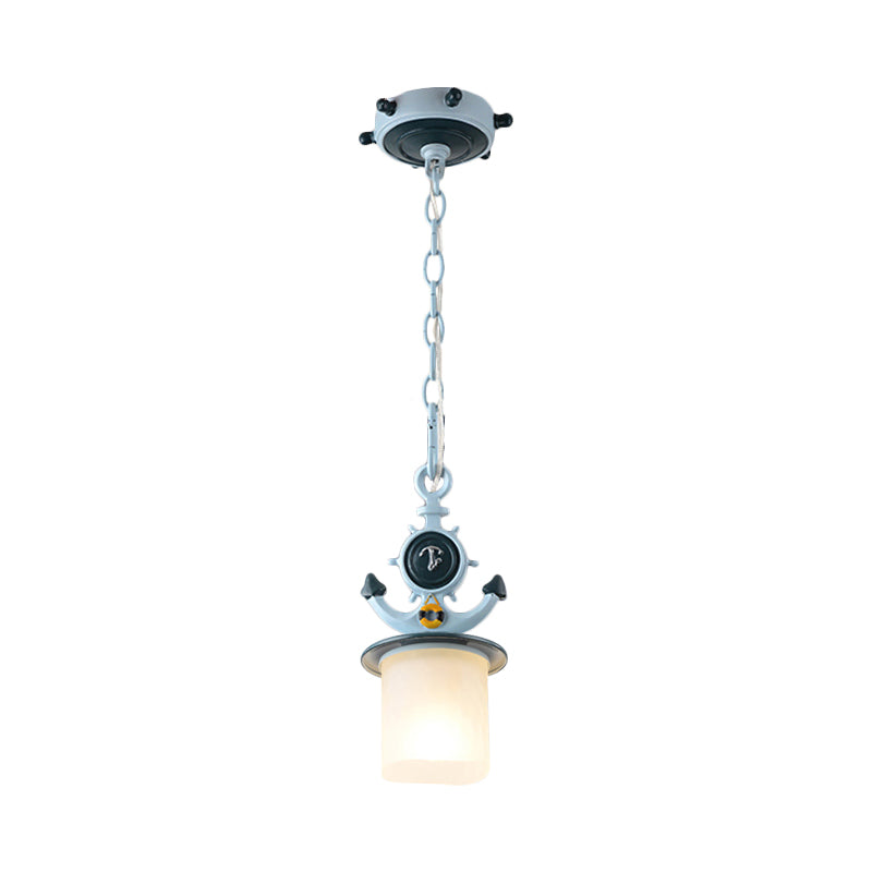 Coastal Column/Flared Pendant Light Frosted Glass 5