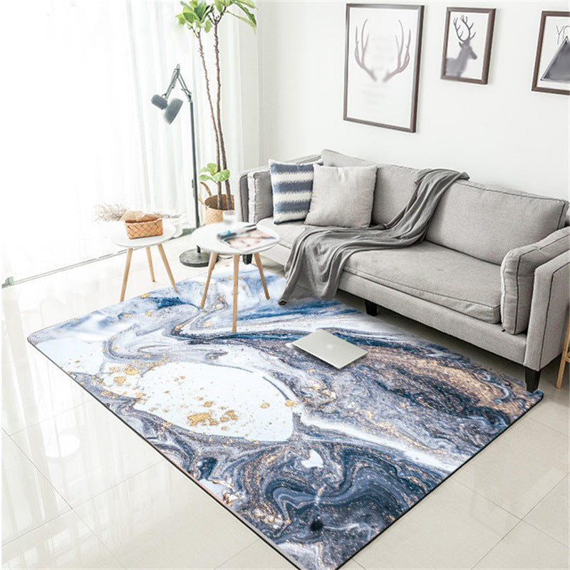 Blue Novelty Rug Polyester Abstract Rug Pet Friendly Washable Non-Slip Area Rug for Drawing Room Clearhalo 'Area Rug' 'Rug' 1868411