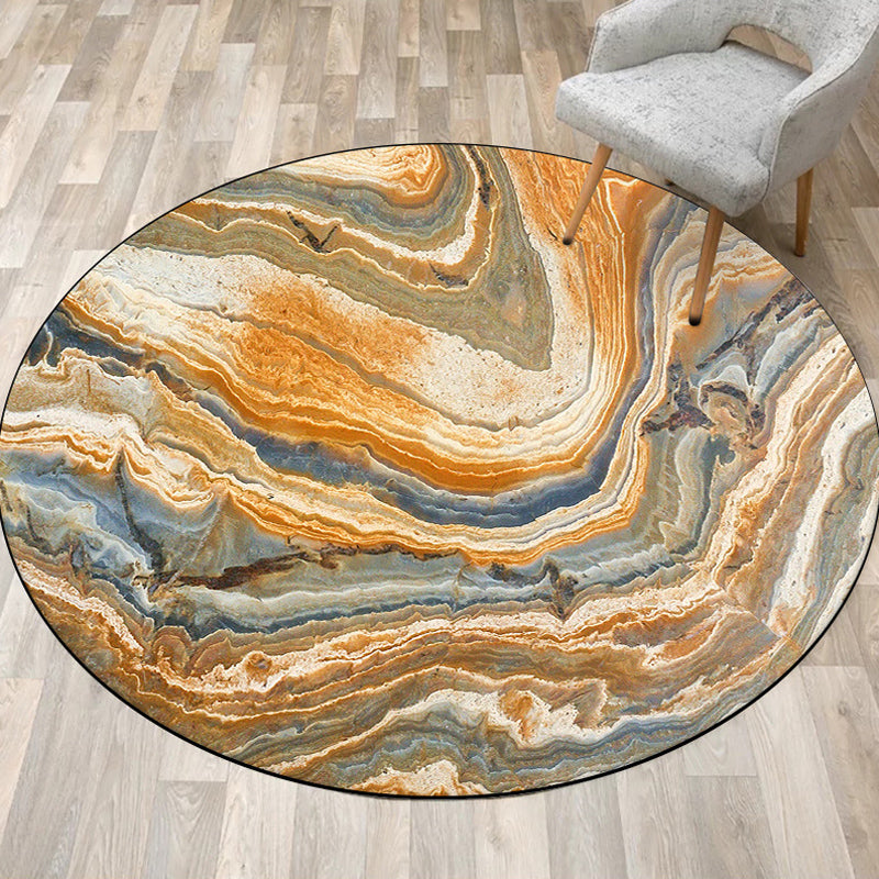 Funky Swirl Stripe Pattern Rug Brown Modern Rug Polyester Pet Friendly Washable Non-Slip Area Rug for Decoration Clearhalo 'Area Rug' 'Rug' 1868553