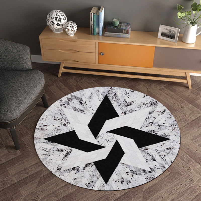 Modern Living Room Rug Multi Color Geometry Pattern Rug Polypropylene Washable Non-Slip Pet Friendly Area Rug Black Clearhalo 'Area Rug' 'Modern' 'Rugs' Rug' 1868579