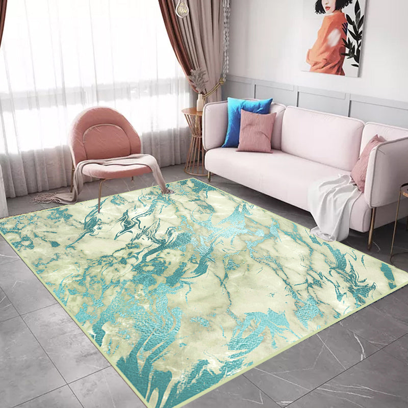 Green Abstract Area Rug Polyester Modern Rug Washable Anti-Slip Backing Indoor Rug for Decoration Clearhalo 'Area Rug' 'Rug' 1868714