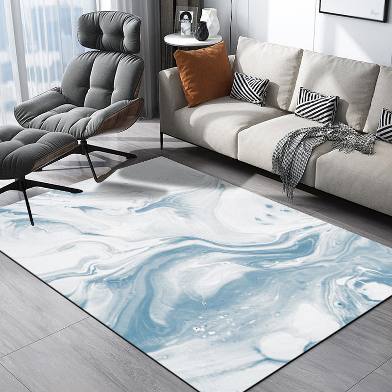 Modernist Decoration Rug Blue Watercolor Pattern Rug Polypropylene Washable Non-Slip Pet Friendly Area Rug Clearhalo 'Area Rug' 'Rug' 1868811