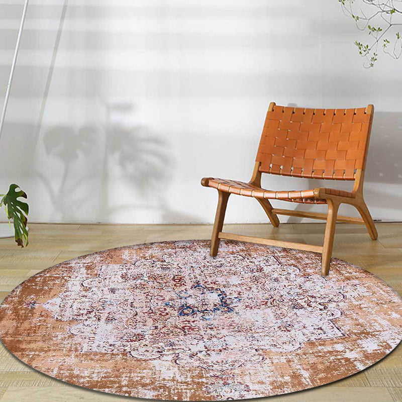 Multicolor Decoration Rug Shabby Chic Medallion Pattern Rug Polyester Machine Washable Non-Slip Backing Carpet Orange Clearhalo 'Area Rug' 'Rugs' 'Shabby Chic' Rug' 1868969