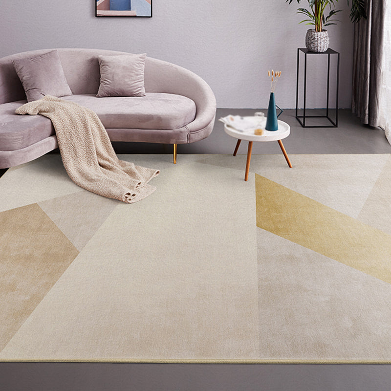 Funky Geometric Rug Beige Chenille Rug Non-Slip Pet Friendly Washable Area Rug for Bedroom Yellow Clearhalo 'Area Rug' 'Rug' 1868978