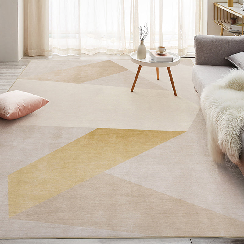 Funky Geometric Rug Beige Chenille Rug Non-Slip Pet Friendly Washable Area Rug for Bedroom Clearhalo 'Area Rug' 'Rug' 1868979