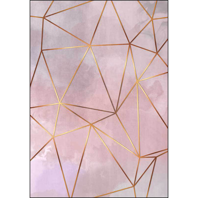 Unique Geometric Pattern Rug Pink Novelty Rug Polypropylene Pet Friendly Washable Non-Slip Area Rug for Bedroom Clearhalo 'Area Rug' 'Modern' 'Rugs' Rug' 1869122