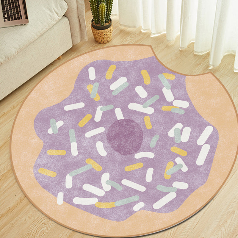 Multi Color Kids Rug Polypropylene Doughnut Pattern Rug Pet Friendly Washable Non-Slip Area Rug for Nursery Yellow-Red Clearhalo 'Area Rug' 'Rug' 1869267