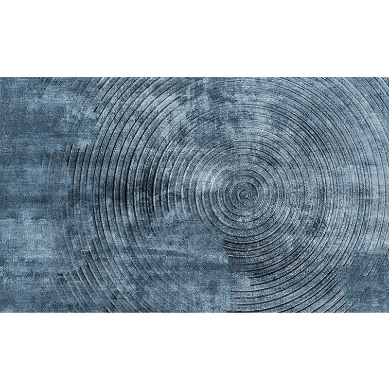 Blue Concentric Circles Pattern Area Rug Synthetics Industrial Rug Washable Anti-Slip Backing Rug for Decoration Clearhalo 'Area Rug' 'Rug' 1869420