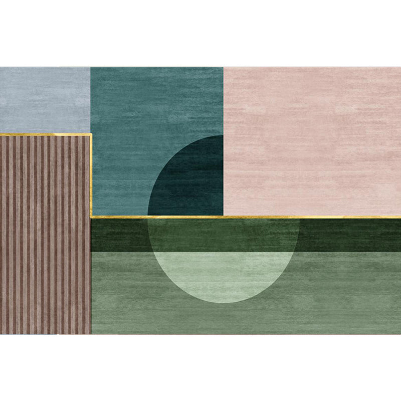 Contemporary Decoration Indoor Rug Multi-Color Colorblock Rug Polyester Washable Non-Slip Pet Friendly Area Rug Clearhalo 'Area Rug' 'Modern' 'Rugs' Rug' 1869616