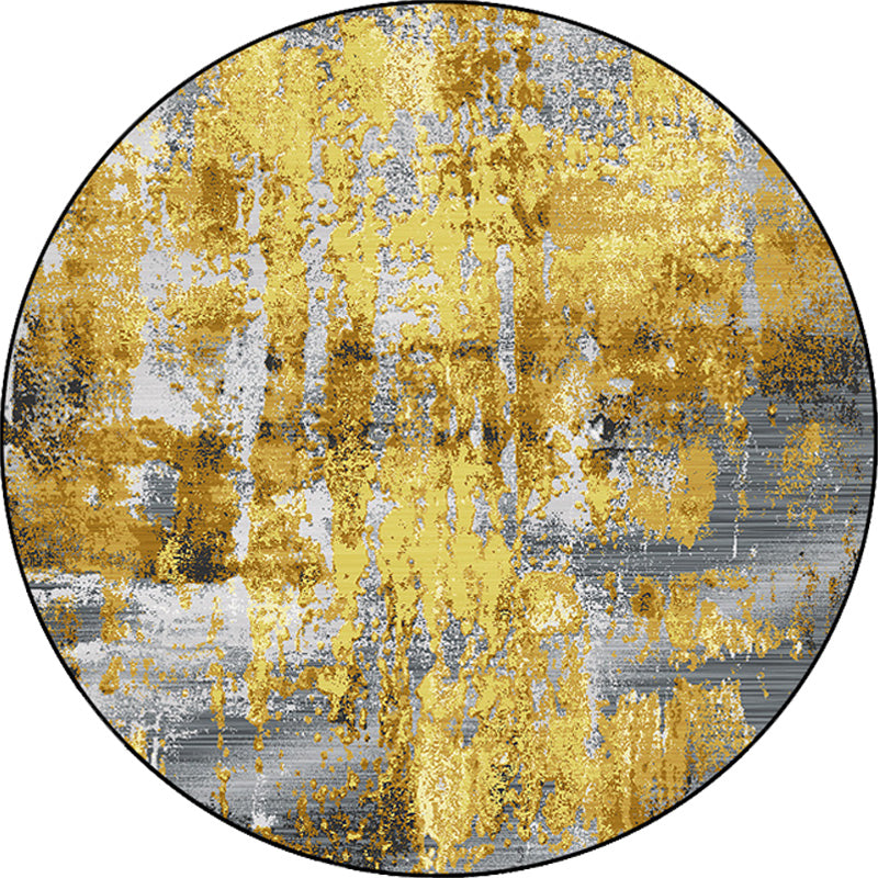 Industrial Abstract Rug Gold Polyester Carpet Anti-Slip Pet Friendly Washable Rug for Home Clearhalo 'Area Rug' 'Rug' 1870017