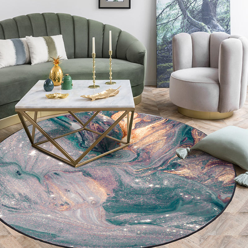 Green Watercolor Pattern Area Rug Polyester Modernism Rug Washable Anti-Slip Backing Rug for Decoration Clearhalo 'Area Rug' 'Rug' 1870357
