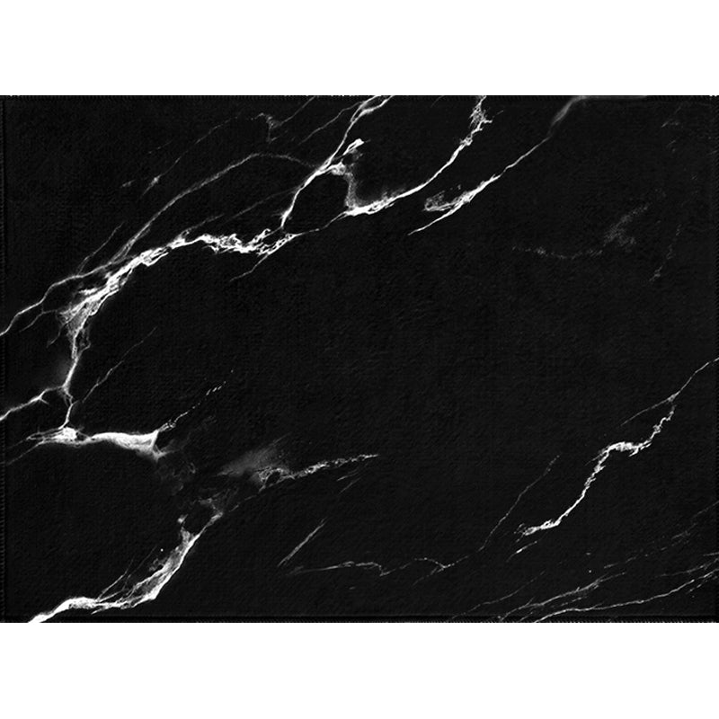 Contemporary Abstract Rug Black and White Synthetics Carpet Anti-Slip Pet Friendly Washable Rug for Decoration Clearhalo 'Area Rug' 'Rug' 1870464