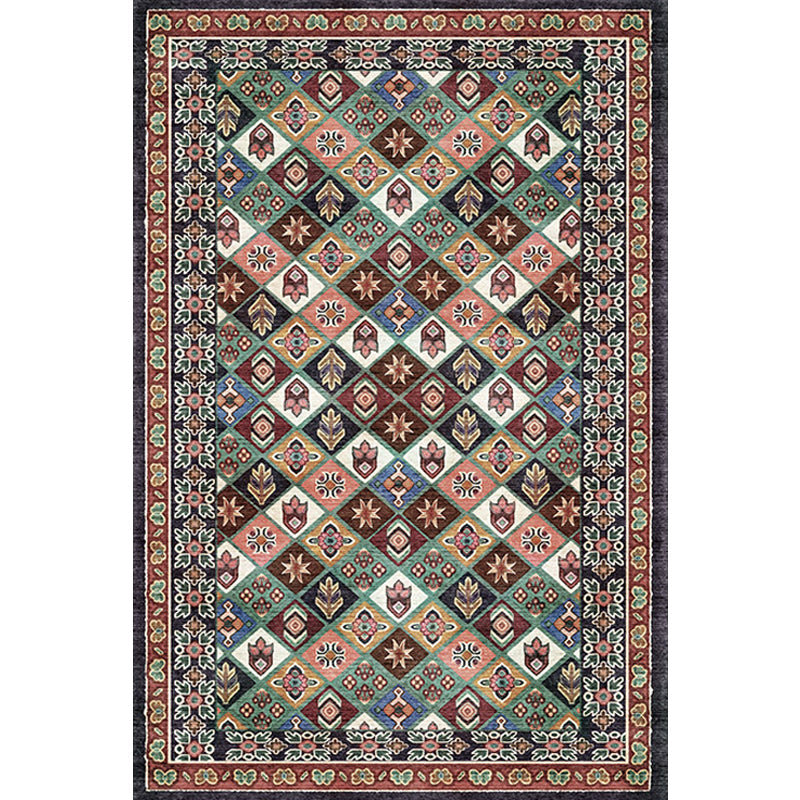 Moroccan Home Rug Brown Tribal Geometrical Pattern Rug Polyester Washable Non-Slip Pet Friendly Area Rug Clearhalo 'Area Rug' 'Moroccan' 'Rugs' Rug' 1870583