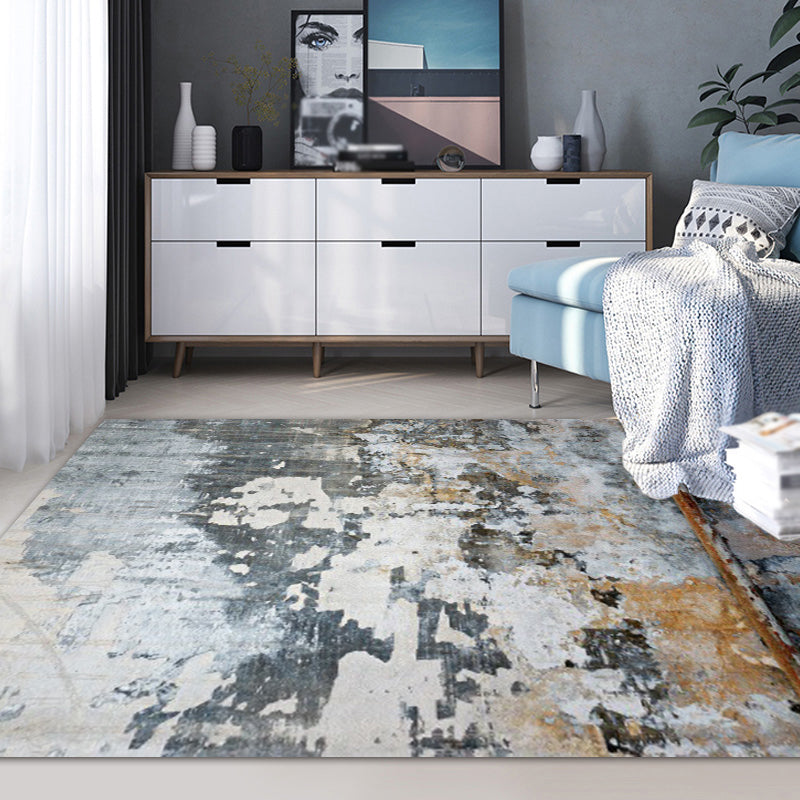 Dark Grey Industrial Rug Polyester Abstract Pattern Rug Pet Friendly Anti-Slip Washable Area Rug for Living Room Clearhalo 'Area Rug' 'Rug' 1870705