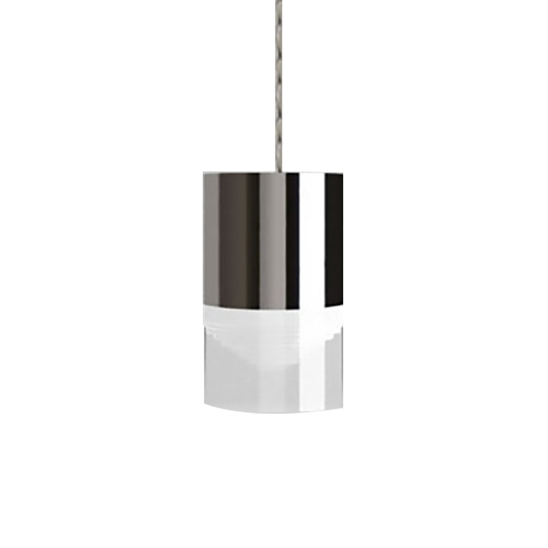 Triple Light Cylinder Hanging Lamp Modern Simple Metal and Glass Chrome Pendant Light for Bar Clearhalo 'Ceiling Lights' 'Modern Pendants' 'Modern' 'Pendant Lights' 'Pendants' Lighting' 187141
