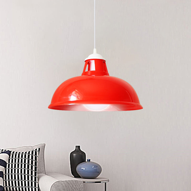 Red Bowl Shade Hanging Light Fixture Industrial Acrylic 1 Light Bedroom Suspended Lamp Red Clearhalo 'Art Deco Pendants' 'Cast Iron' 'Ceiling Lights' 'Ceramic' 'Crystal' 'Industrial Pendants' 'Industrial' 'Metal' 'Middle Century Pendants' 'Pendant Lights' 'Pendants' 'Tiffany' Lighting' 1872053