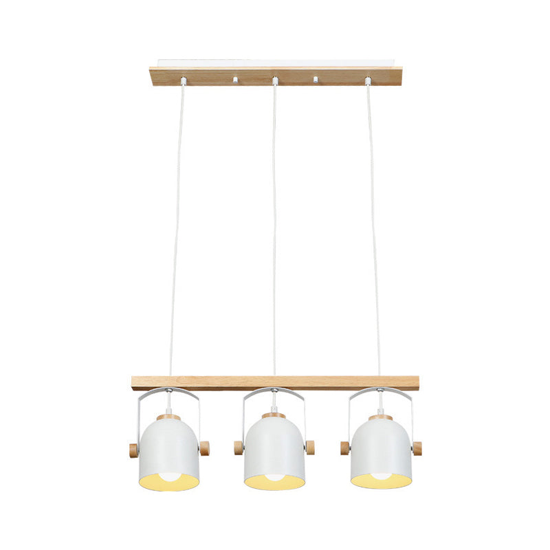 White/Grey Dome Shade Linear Chandelier 3/4 Heads Nordic Metal Island Light over Dining Table Clearhalo 'Ceiling Lights' 'Island Lights' Lighting' 1872830