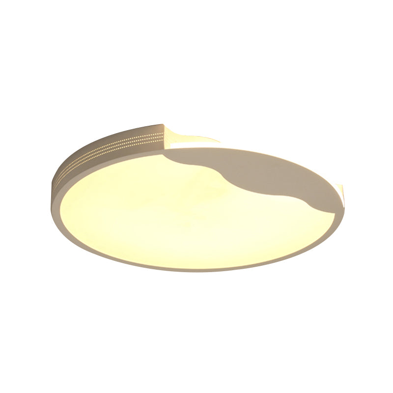 White LED Flush Mount Light Modern Acrylic Round Shade Ceiling Light Fixture in Warm/White Lighting, 16