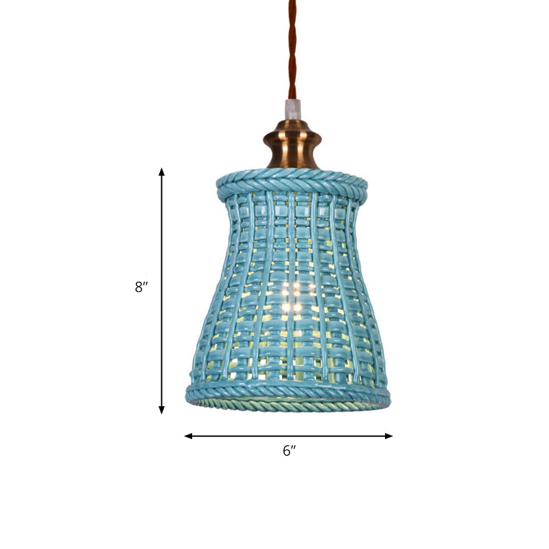 Modern Curved Basket Hanging Light Ceramics 1 Head Ceiling Pendant for Dining Table Clearhalo 'Ceiling Lights' 'Pendant Lights' 'Pendants' Lighting' 188168