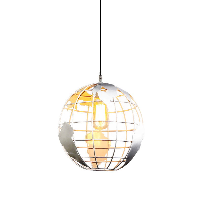 One Light Globe Cage Pendant Light Modern Style Metal Hanging Lamp for Restaurant Clearhalo 'Ceiling Lights' 'Pendant Lights' 'Pendants' Lighting' 188212