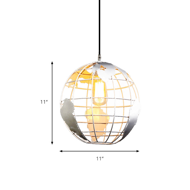 One Light Globe Cage Pendant Light Modern Style Metal Hanging Lamp for Restaurant Clearhalo 'Ceiling Lights' 'Pendant Lights' 'Pendants' Lighting' 188213