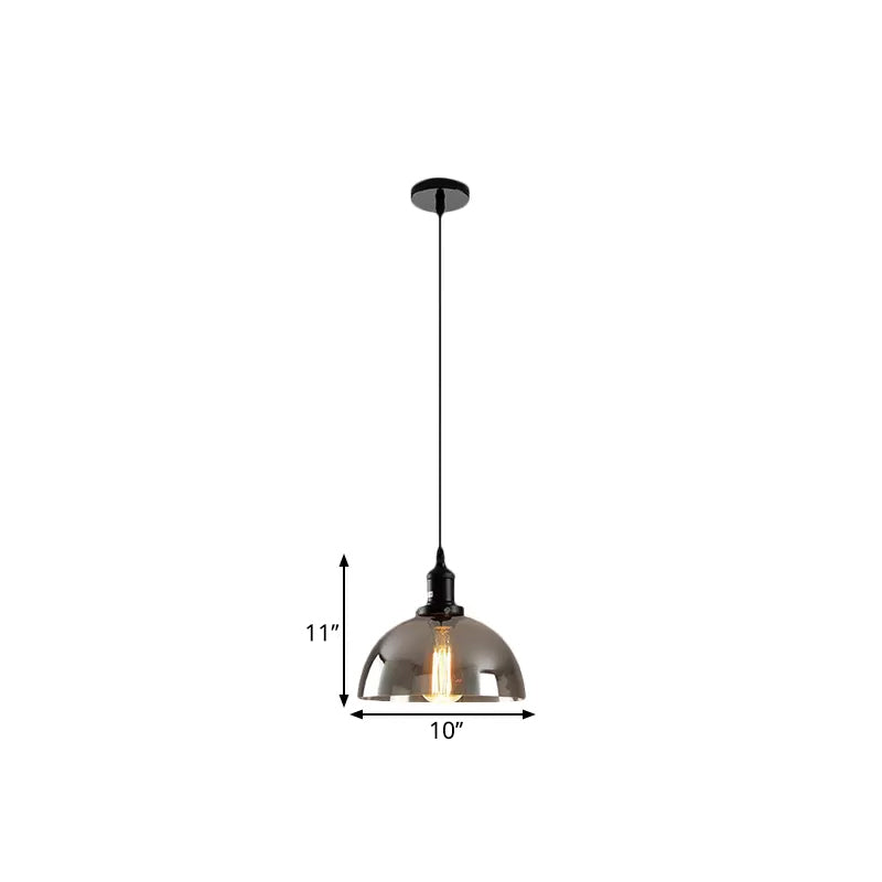 Dome Pendant Lighting Industrial 1 Light 10