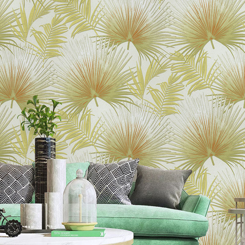 Palm Leaves Wall Covering in Natural Color, Minimalist Wall Art for Bar Decoration Yellow-Green Clearhalo 'Modern wall decor' 'Modern' 'Wallpaper' Wall Decor' 1883608