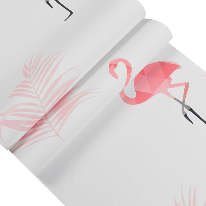 Decorative Flamingo Wallpaper Non-Woven Fabric Modernism Wall Covering for Children's Bedroom Clearhalo 'Modern wall decor' 'Modern' 'Wallpaper' Wall Decor' 1883650