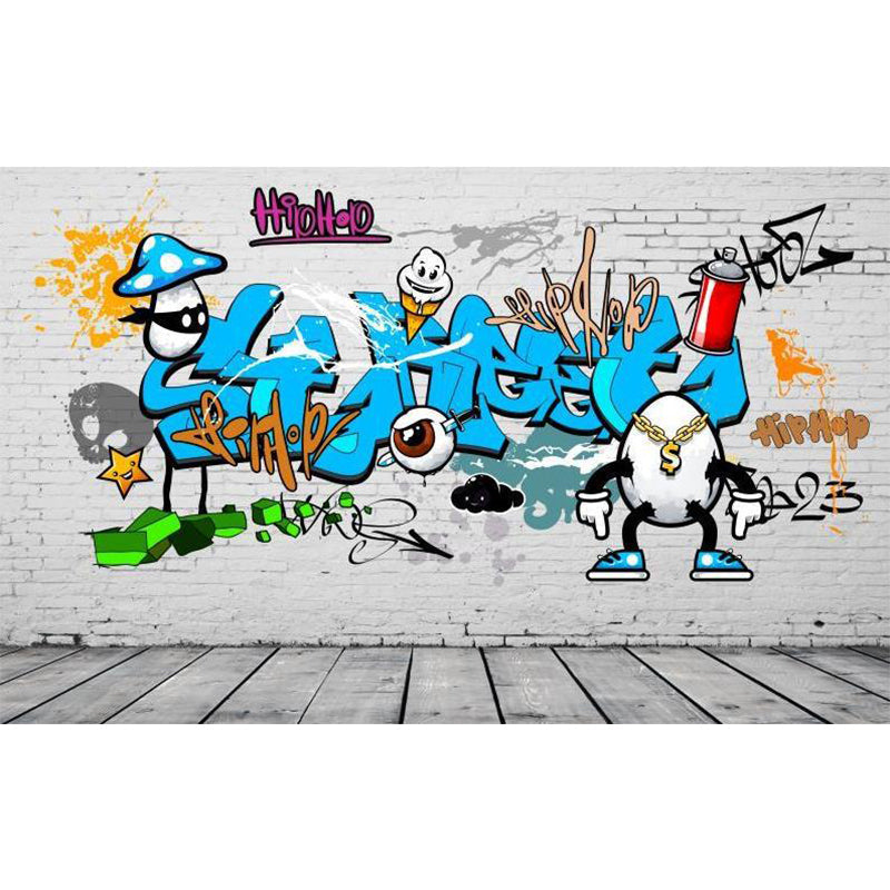 Novel Graffiti Wall Mural Modern Decorative Living Room Wall Art, Custom Size Available Clearhalo 'Wall Decor' 'Wall Mural' 1884907