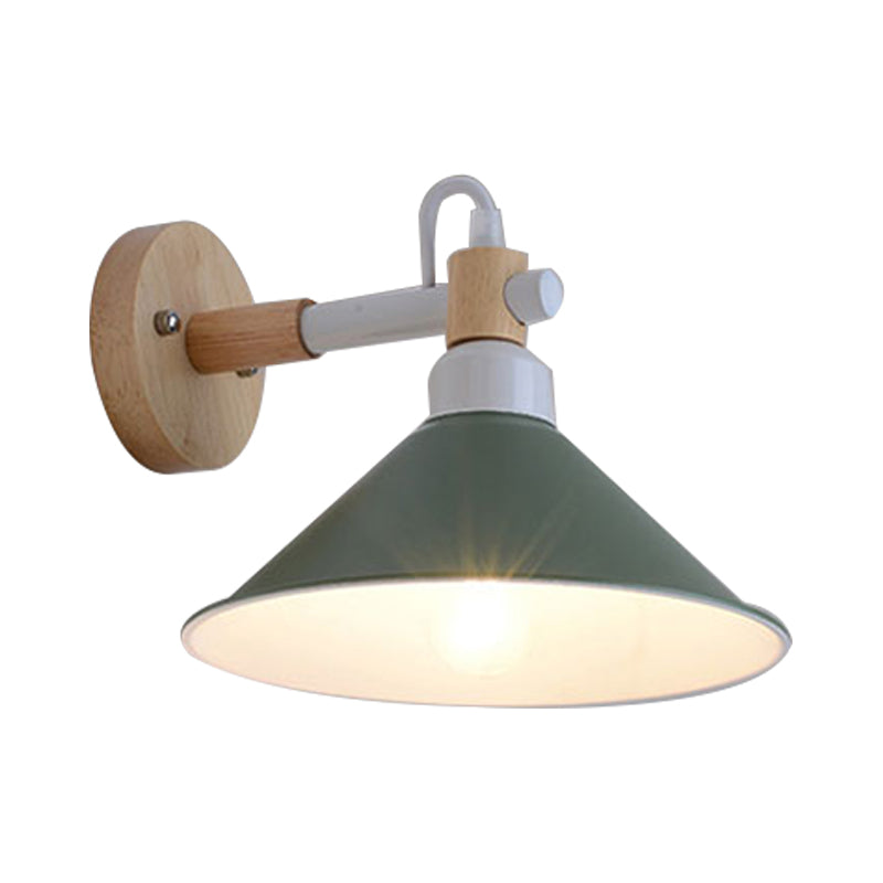 Metal Funnel Wall Sconce Single Head Nordic Style Wall Light for Restaurant Bedroom Clearhalo 'Wall Lamps & Sconces' 'Wall Lights' Lighting' 188589