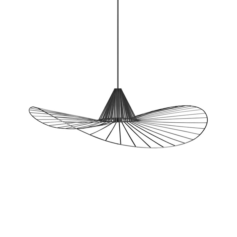 Wire Hat Shaped Hanging Pendant 1 Light Simple Style Suspension Lamp in Black for Restaurant Clearhalo 'Ceiling Lights' 'Modern Pendants' 'Modern' 'Pendant Lights' 'Pendants' Lighting' 1886210