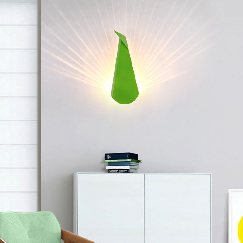 Contemporary Peacock Wall Light Metal LED Sconce Light for Living Room Study Room Clearhalo 'Wall Lamps & Sconces' 'Wall Lights' Lighting' 188623