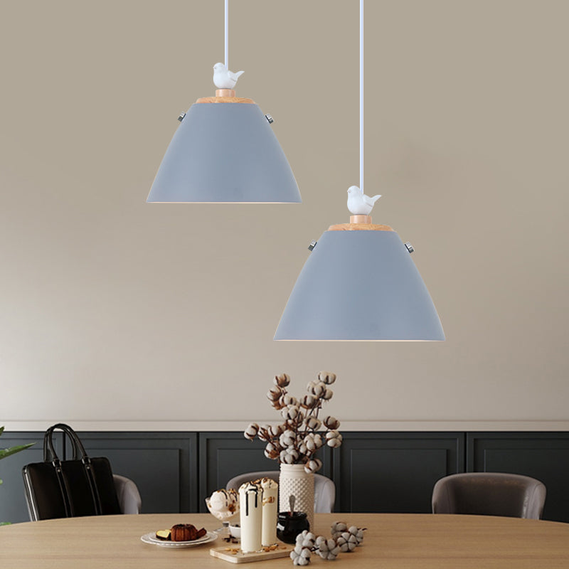 Tapered Hanging Lighting Contemporary Metal 1 Light Grey/White/Yellow Pendant Ceiling Light Clearhalo 'Ceiling Lights' 'Modern Pendants' 'Modern' 'Pendant Lights' 'Pendants' Lighting' 1886286