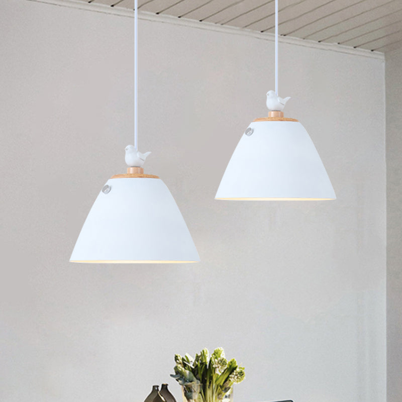 Tapered Hanging Lighting Contemporary Metal 1 Light Grey/White/Yellow Pendant Ceiling Light Clearhalo 'Ceiling Lights' 'Modern Pendants' 'Modern' 'Pendant Lights' 'Pendants' Lighting' 1886290