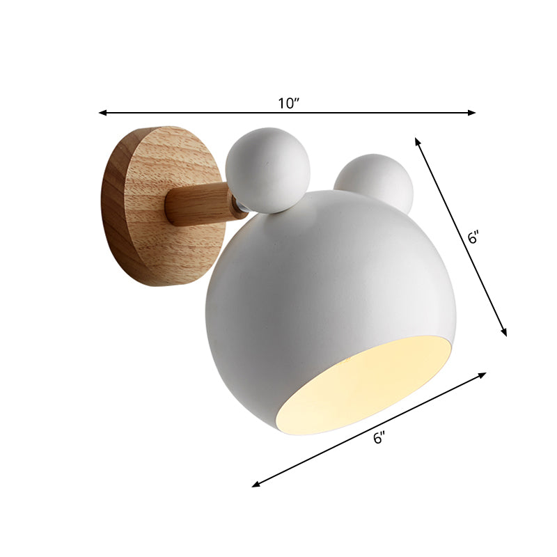 Rotatable Mouse Kid Bedroom Wall Light Metal 1 Head Macaron Loft Wall Sconce Clearhalo 'Wall Lamps & Sconces' 'Wall Lights' Lighting' 188660