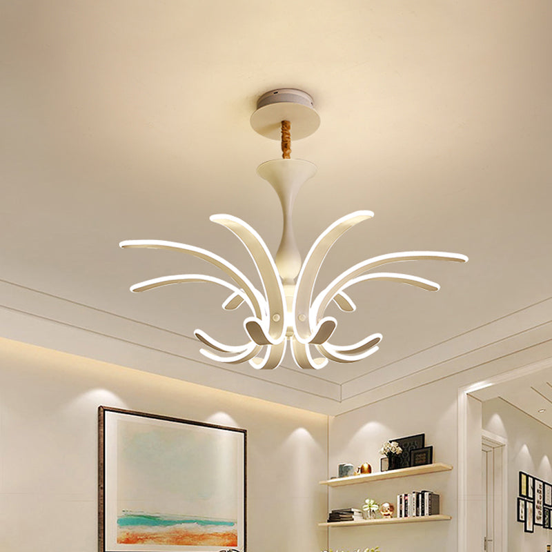White Fireworks Pendant Chandelier LED Simple Acrylic Ceiling Lamp for Living Room White Clearhalo 'Ceiling Lights' 'Chandeliers' 'Modern Chandeliers' 'Modern' Lighting' 1886803