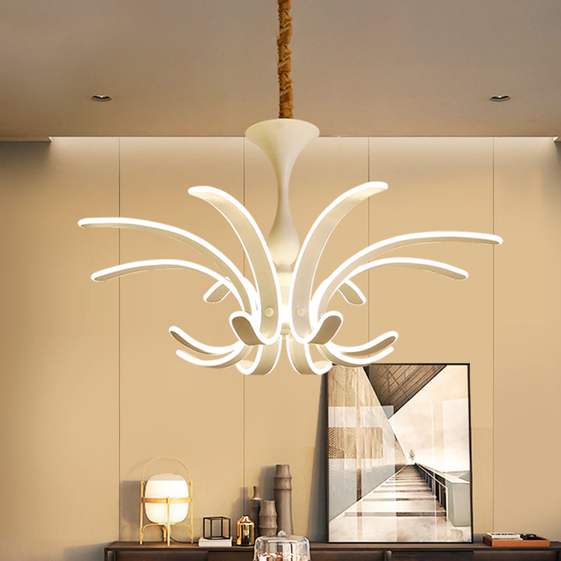 White Fireworks Pendant Chandelier LED Simple Acrylic Ceiling Lamp for Living Room Clearhalo 'Ceiling Lights' 'Chandeliers' 'Modern Chandeliers' 'Modern' Lighting' 1886804