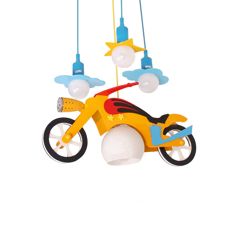 Child Bedroom Motor Pendant Light Cartoon Cute Hanging Light in Yellow for Game Room Clearhalo 'Ceiling Lights' 'Pendant Lights' 'Pendants' Lighting' 189122